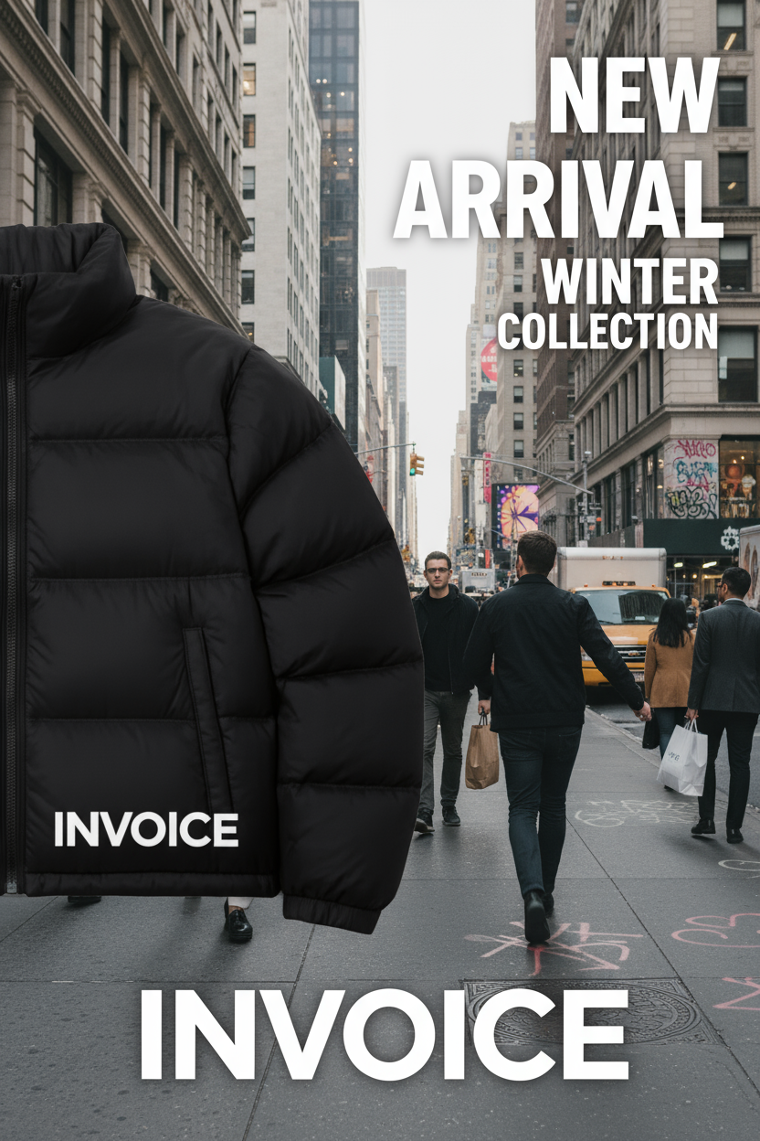 Invoice Clothing Brand Puffer Jacket - NYC Fashion District